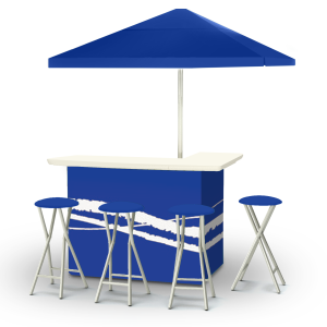 Classic Blue Portable Pop-Up Bar