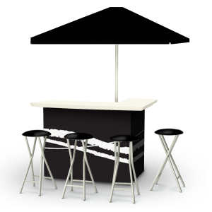 Classic Black Portable Pop-Up Bar