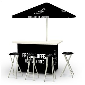 Coffee Bar Black Portable Pop-Up Bar