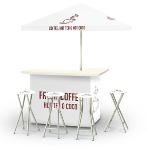 Coffee Bar White Portable Pop-Up Bar