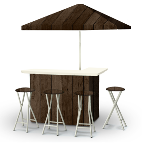 Dark Wood Portable Pop-Up Bar