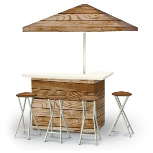 Vintage Wood Portable Pop-Up Bar