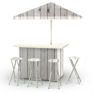 White Barn Wood Portable Pop-Up Bar