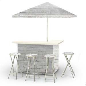 White Cinder Block Portable Pop-Up Bar