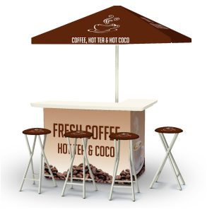 Coffee Bar Brown Portable Pop-Up Bar